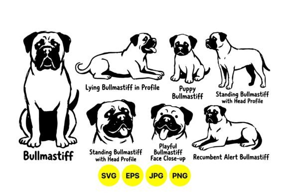 Bullmastiff Dog SVG Clipart Set Review
