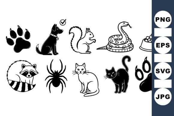 Cute Black Pet Silhouette Set Review