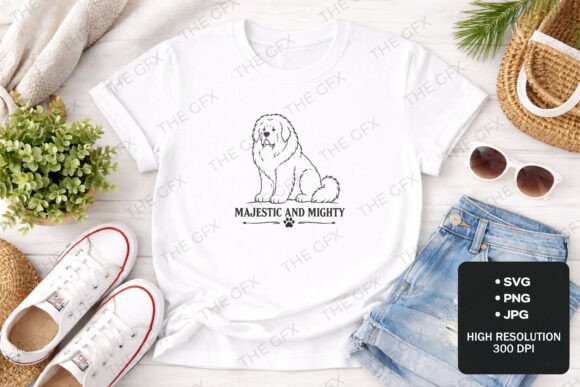 Majestic Tibetan Mastiff Dog SVG Design