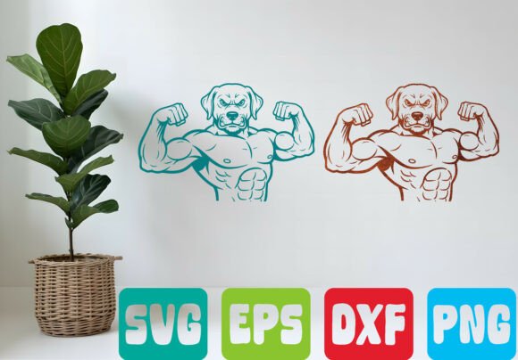 Muscle Dog SVG Strong Cartoon Design Review