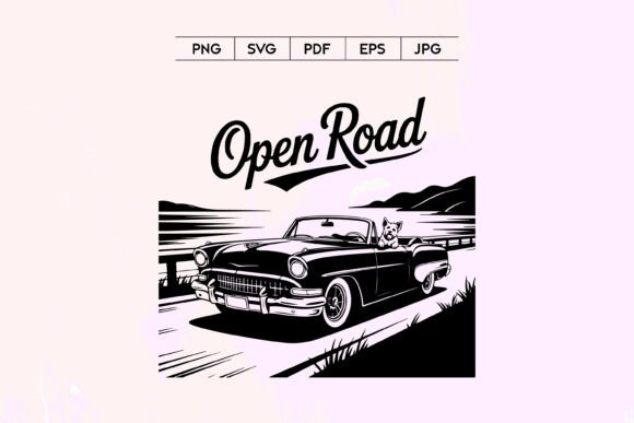 Open Road Vintage Car with Dog SVG Review