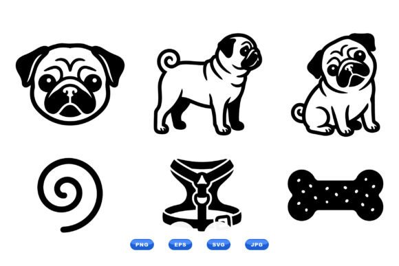 Pug Dog SVG Icon Collection Review