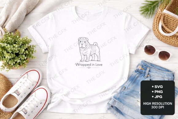 Shar-Pei Wrapped in Love Dog SVG Design Review